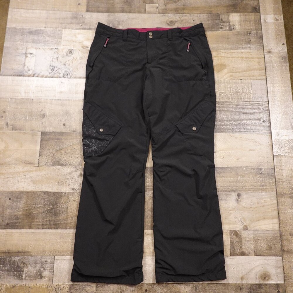 Eddie Bauer‎ Black Snow Ski Pants Women’s Size 16 Black Fleece Lined Insulated